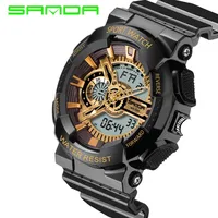 

SANDA Fashion Men Digital Watch S Shock Analog Quartz Men Wrist Watch LED Military Waterproof Male Clock Relogio Masculino