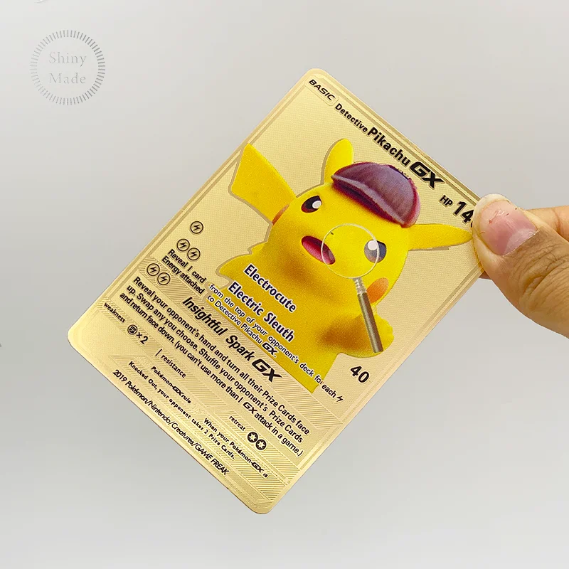 

Pokemon DETECTIVE PIKACHU GOLD METAL CARD GX - New Trading Card Games