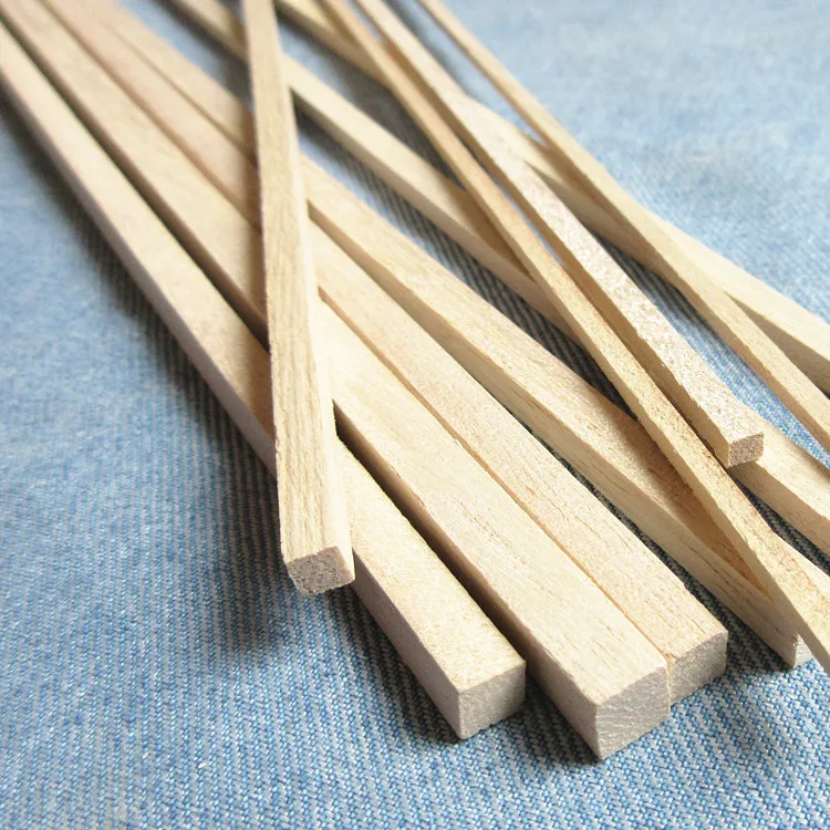 

Factory Direct Round Square Paulownia Wood Sticks Strips Slats For Student DIY Crafts Building Space Model