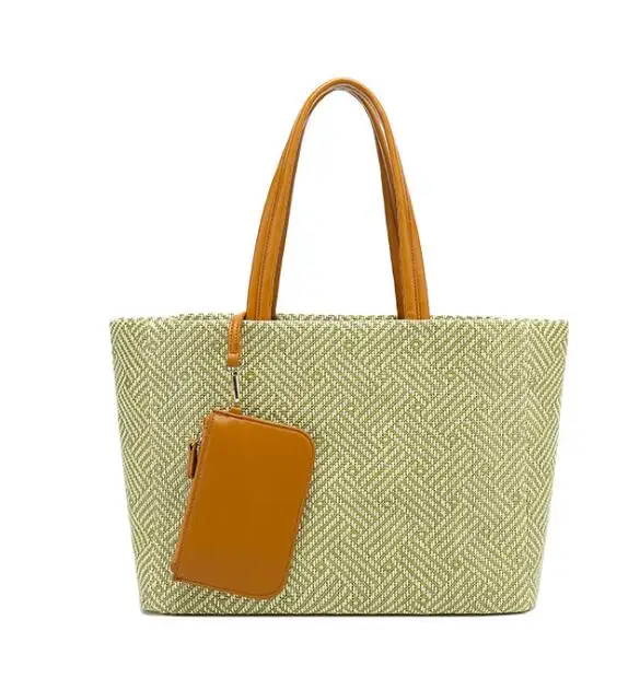 

Eco-Friendly Summer Beach Lady Handmade Paper Shopping Straw Basket Bag