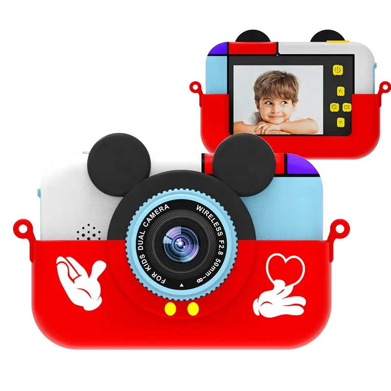 

kids camera 2.4-inch 1080P hd fun dual digital camera game toy boy and girl gift Mickey Mouse camera