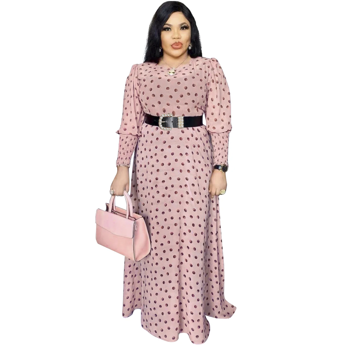 

H & D Plus Size Women African Print Dashiki Dresses Long Sleeve Party Dress 2021 Summer Ladies Clothing