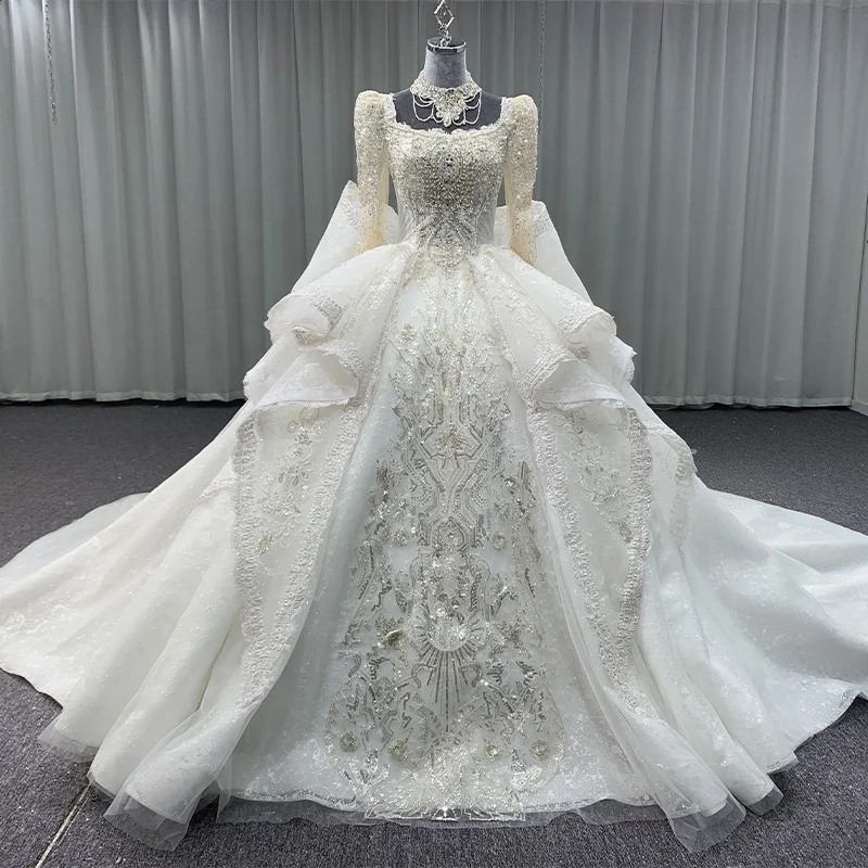 

Jancember MN206 Vintage Square Collar Chic Gown Wedding Dress For Women