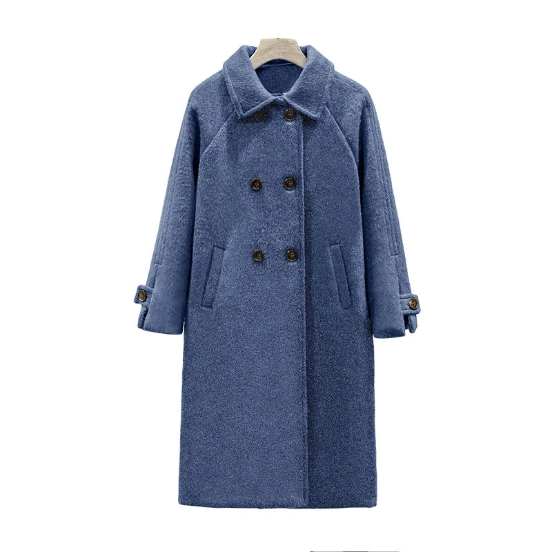 

2020 China Supplier Wholesale Winter Women Stylish Thick Overcoat Ladies Lapel Wool Coat