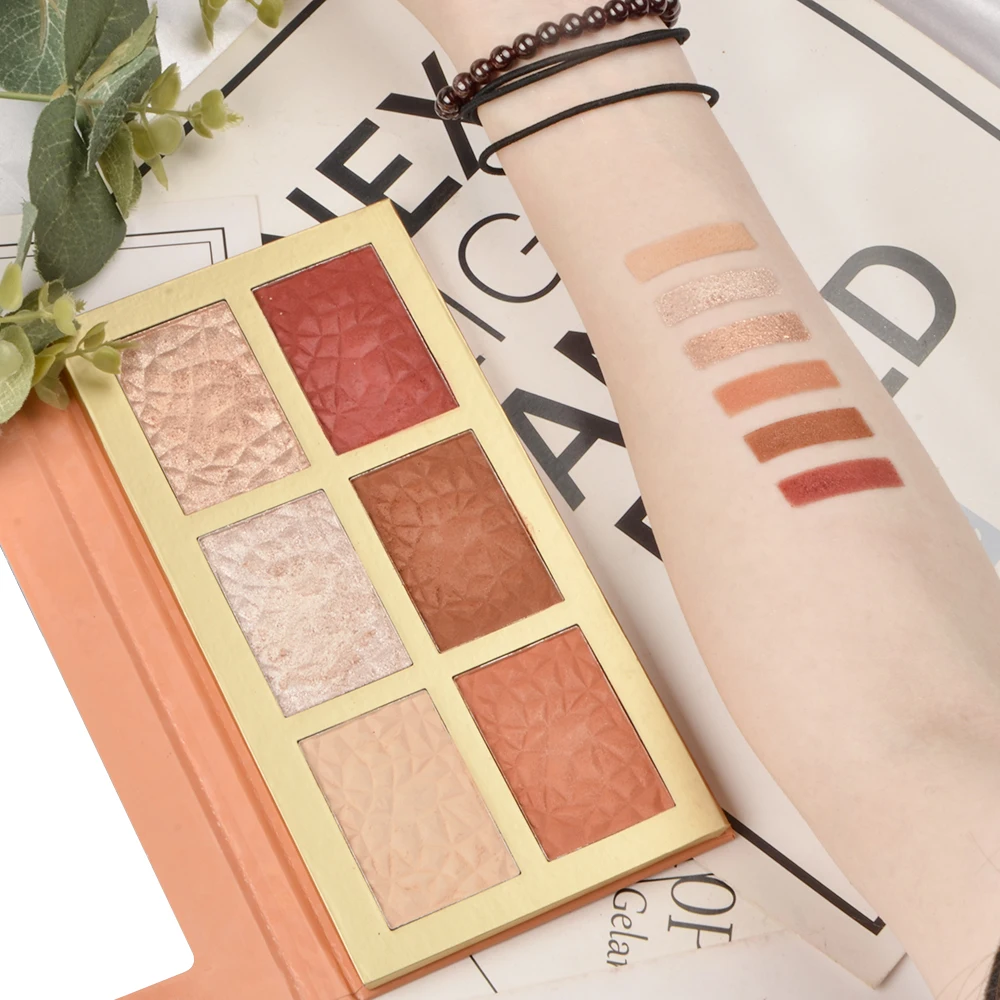 

Multi Function Palette Vegan High Pigment Eyeshadow Highlighter Blush Palette, 6 colors in one palette