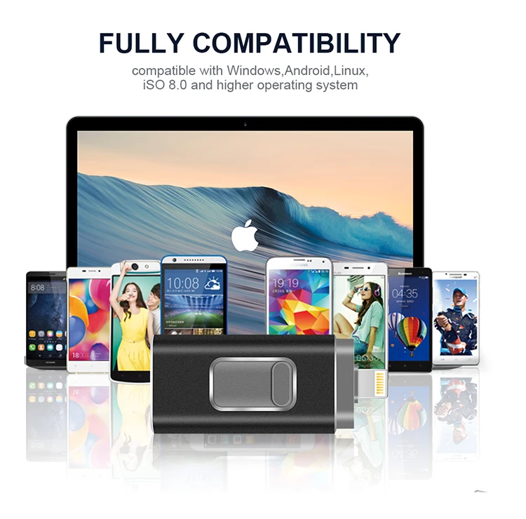 Santoda new otg 3.0 Custom Metal 16GB 32GB 64GB 4 in 1 USB flash drive pen for Android type C iphone usb key - ANKUX.COM