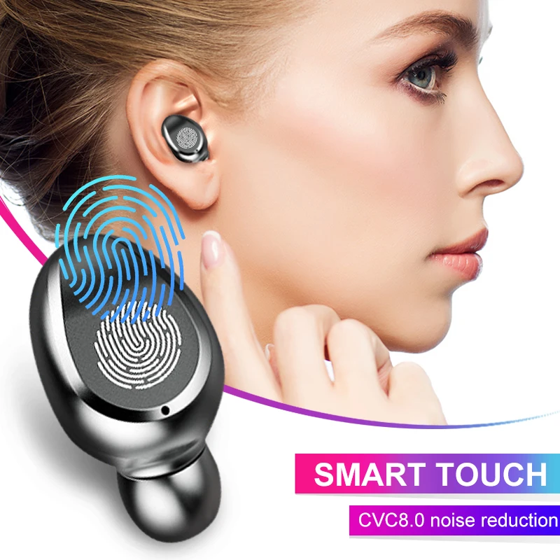 Hot selling F9 TWS Bluetooth V5.0 Wireless Touch Earphones LED Display Stereo Sport - ANKUX.COM