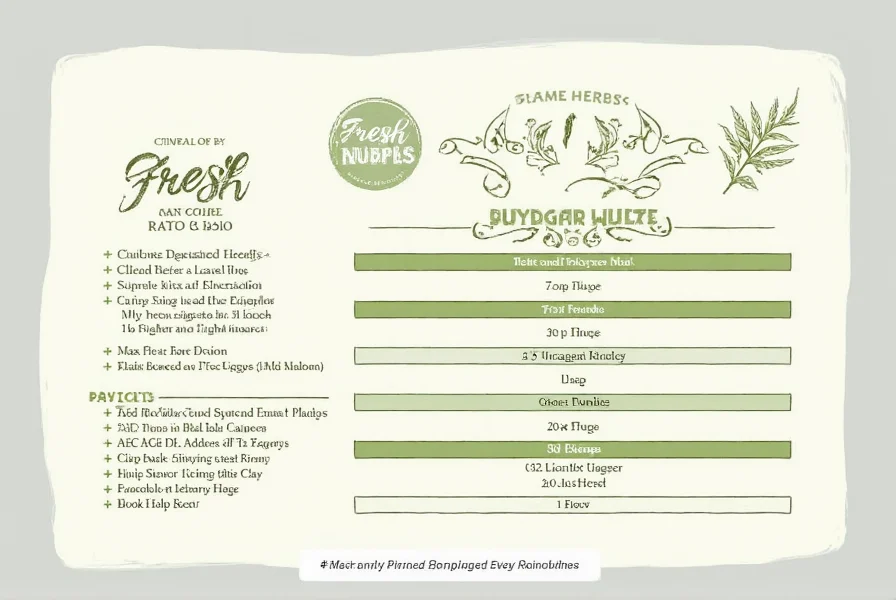 Visual comparison of dried and fresh herb measurements