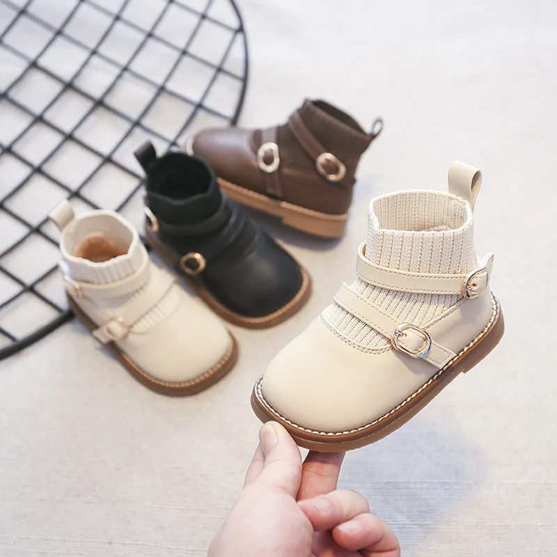 

LM9109Q Autumn and winter baby toddler boots 1-3 years old princess ankle boots soft-soled non-slip girls boots, 3 color