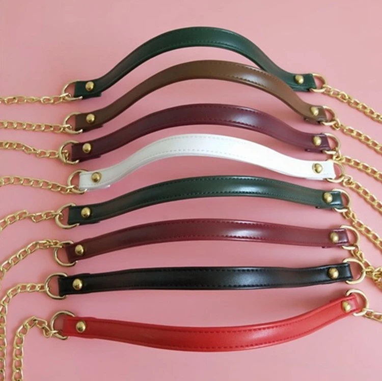 

Bag accessories Pu chain belt shoulder belt replacement Single Shoulder Messenger metal chain bag strap, As picture