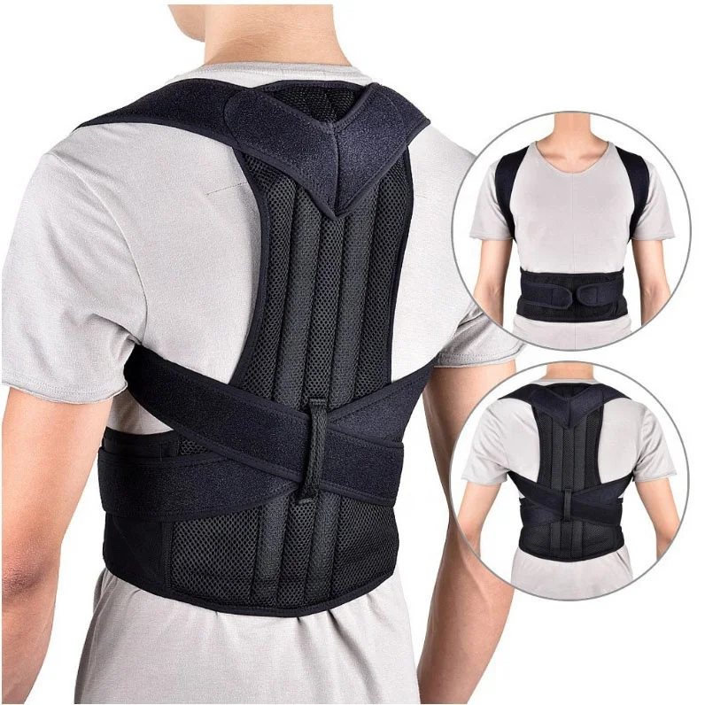 

STRONG Support Breathable Clavicle Posture Support Brace adjustable back posture corrector for adult, Black