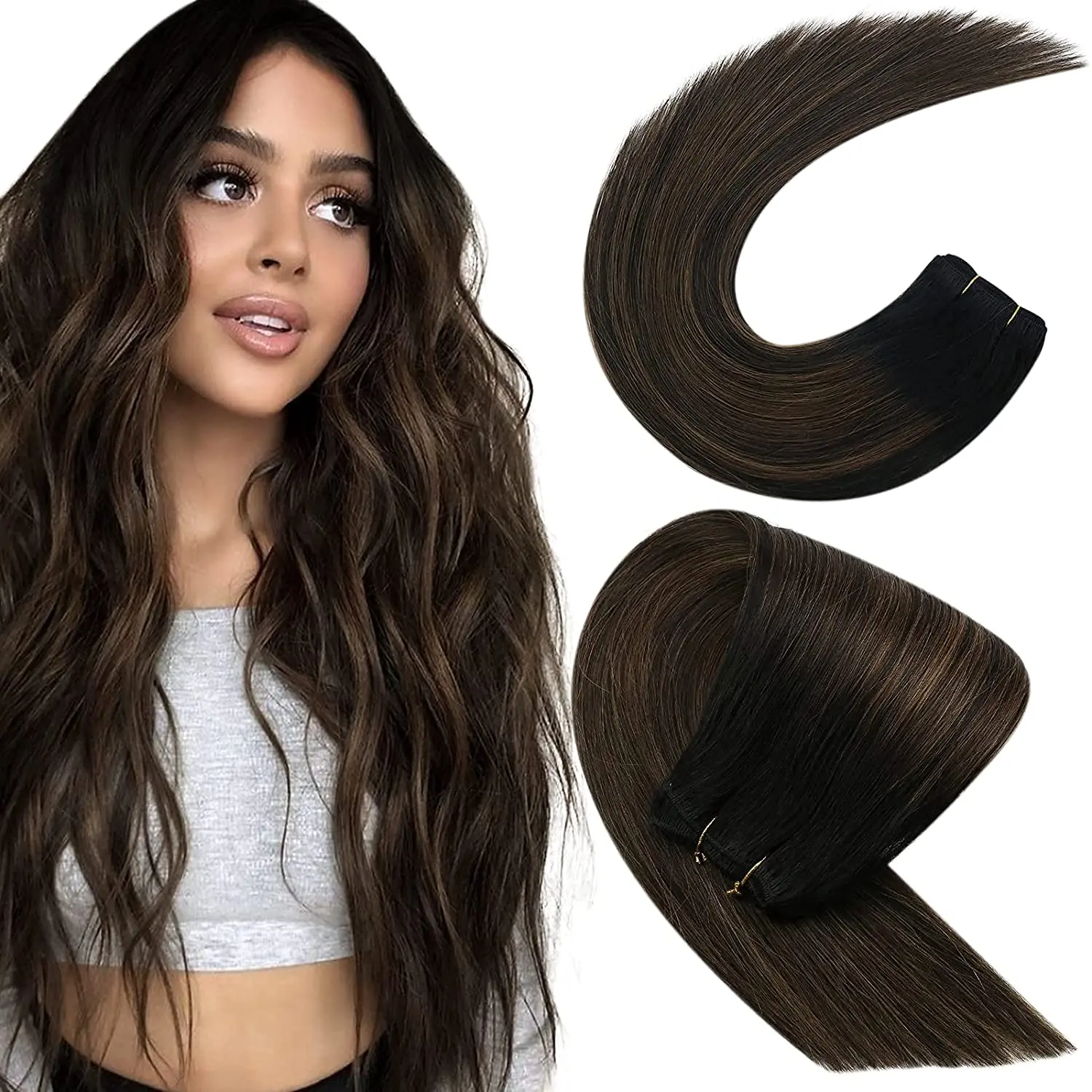 

100% Remy Natural Human Hair Extensions Virgin Cuticle Aligned Hair Weft Double Drawn Virgin Hair Weft