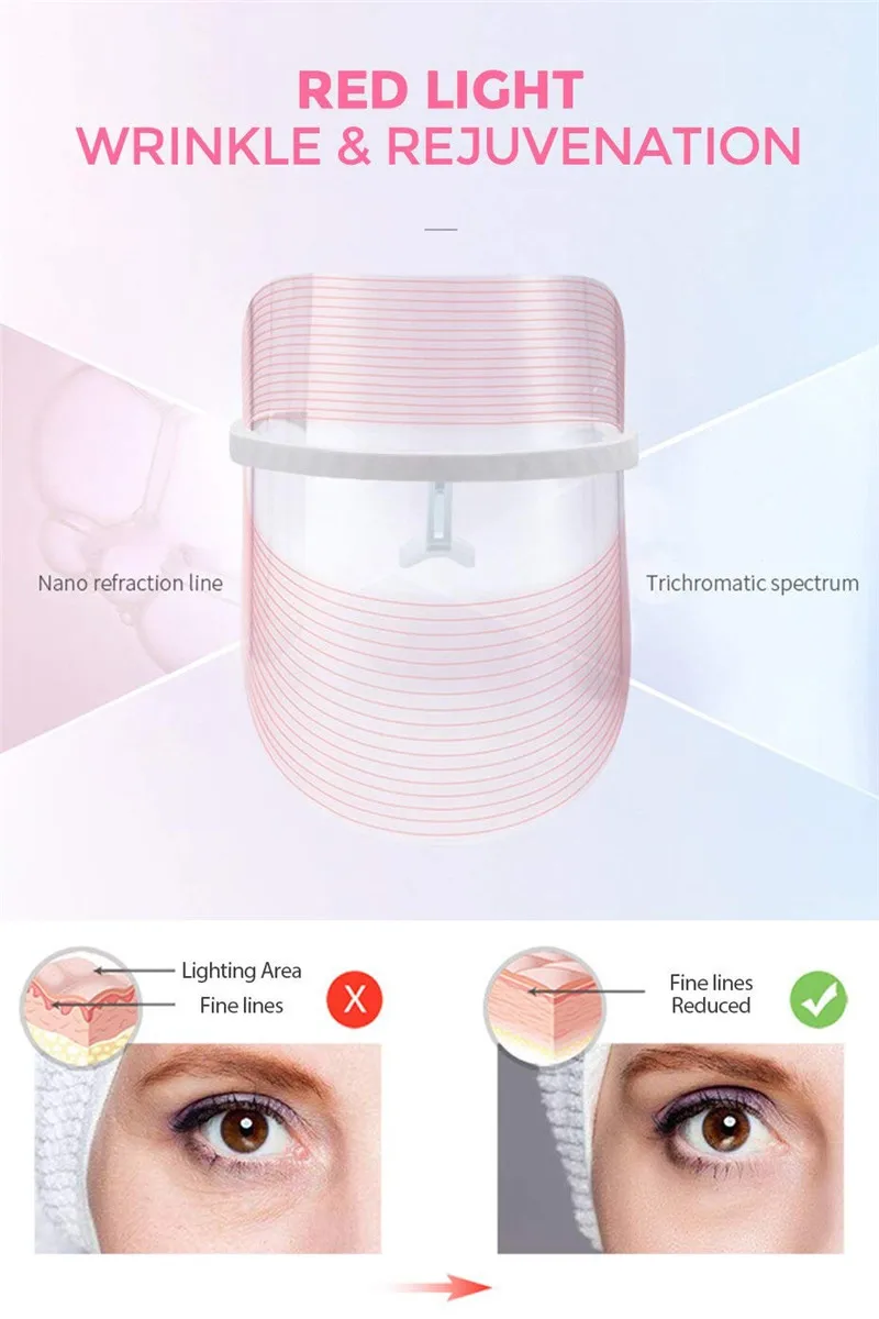 Infrared Light Face And Neck Whitening Facial Mask Face Lifting Led