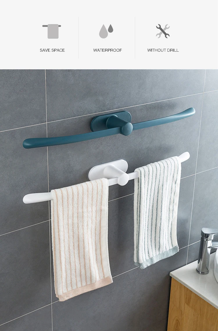 bathroom wall mounted towel rack on 2020 New Wall Mounted Plastic Towel Racks Bathroom Kitchen Toilet Single Bath Towel Rail Buy Hotel Shelf Towel Rack High Quality Dishcloth Towel Rack Suction Cup Perforation Free Product On Alibaba Com