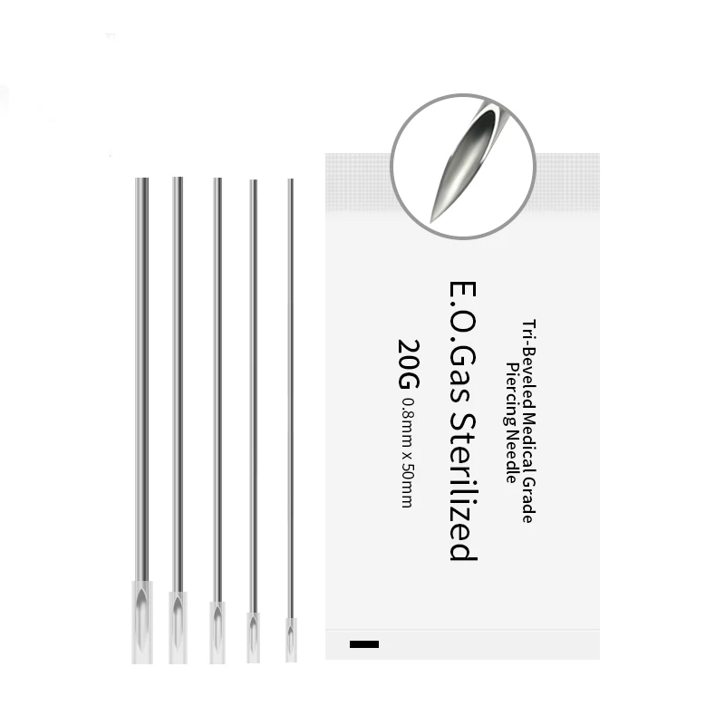 

100Pcs 12G 14G 16G 18G 20G Disposable Body Piercing Needles Supply Stainless Steel Ear Nose Sterile Tattoo Piercing Needles, Silver