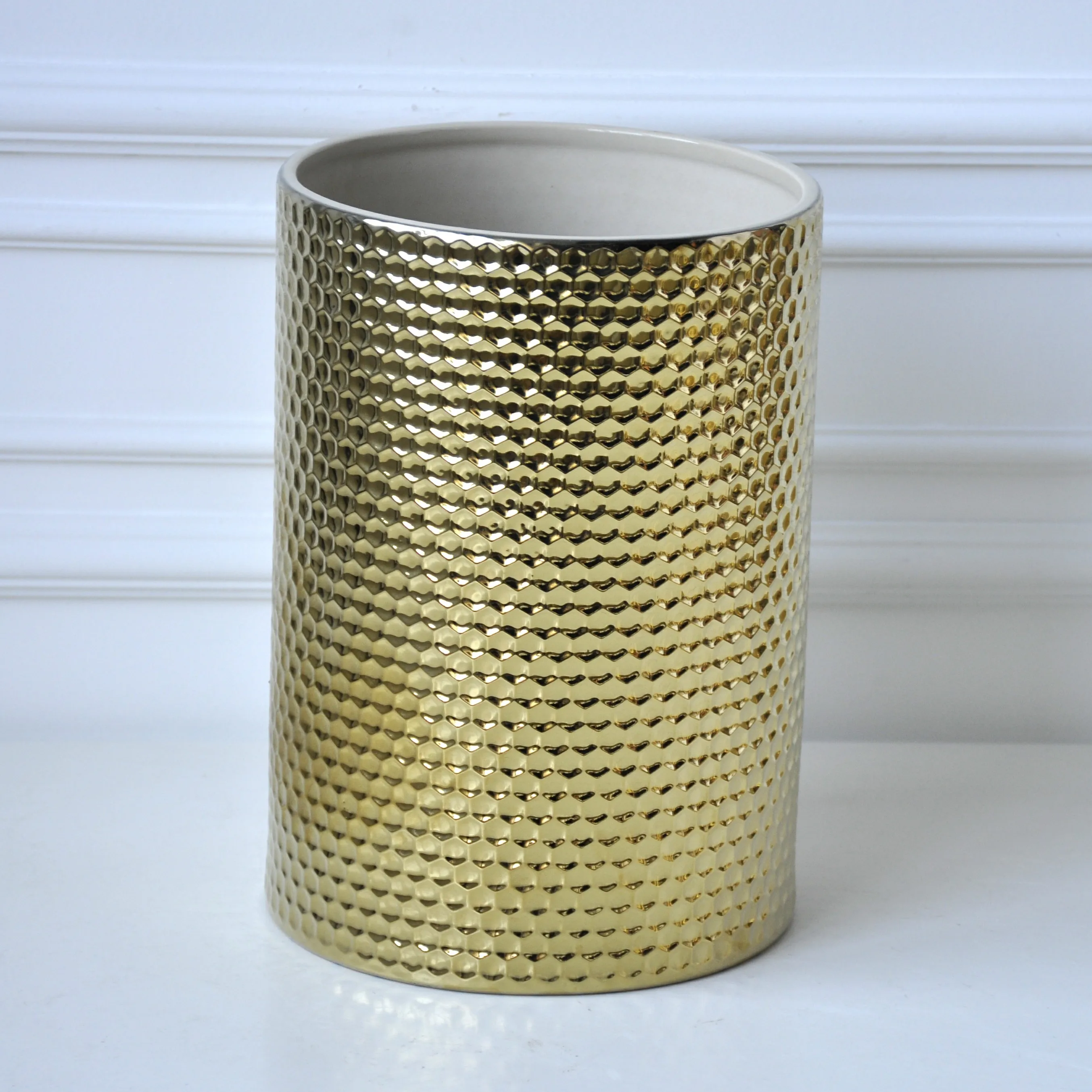 嘉顺酒店陶瓷浴室配件套装豪华电镀金 6 件皂液器筒垃圾桶