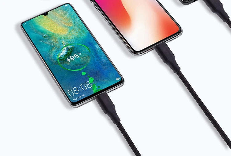 1M 3A Braided Multi Usb Cable Fast Charging Type C 3 In 1 Charger Cable - ANKUX.COM
