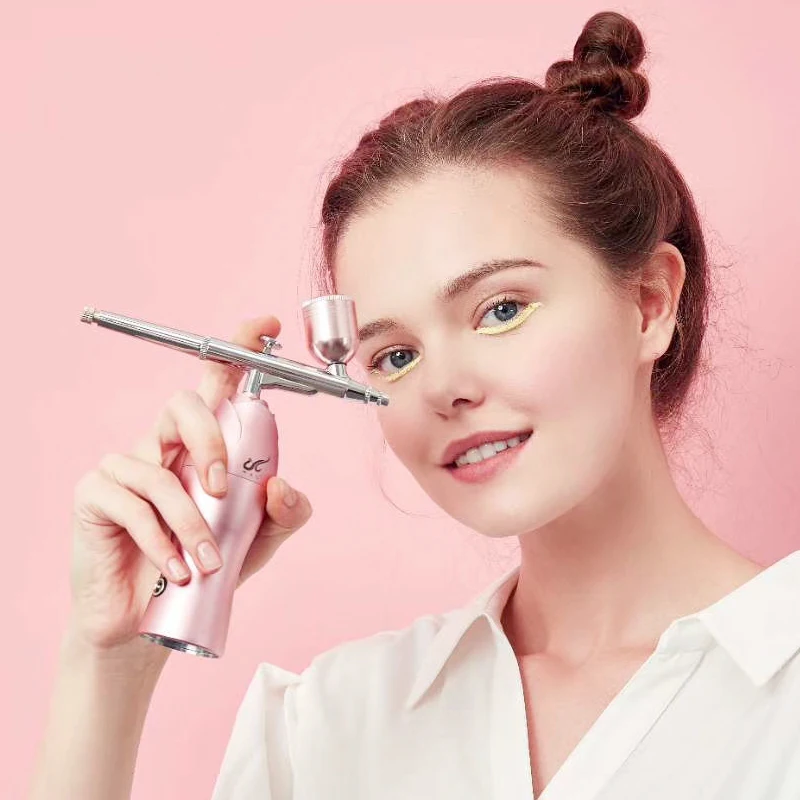 

Dropshipping RTS Rechargeble pocket size handheld Cordless Airbrush Makeup Kit Portable Airbrush Gun Handheld Spray Gun, Pink(hot selling), purple, red