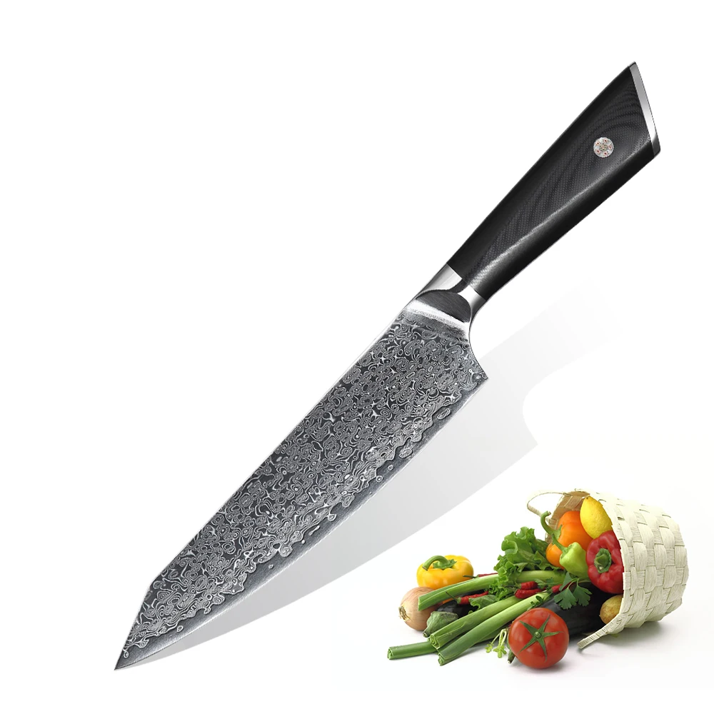

Hand Made VG10 8 Inch Damascus Blade Chef Knife