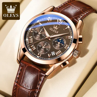 

OLES 2871 Men Military Sport Wrist Watch Gold Quartz Steel Waterproof Dual Display Male Clock Watches Relogio Masculino, Four colours