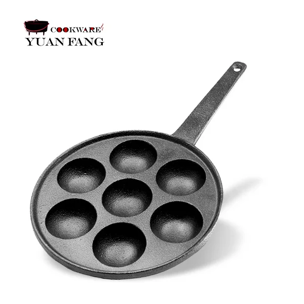 Hot Sale 21cm Preseasoned Japanese Cookware Cast Iron Takoyaki Pan 7
