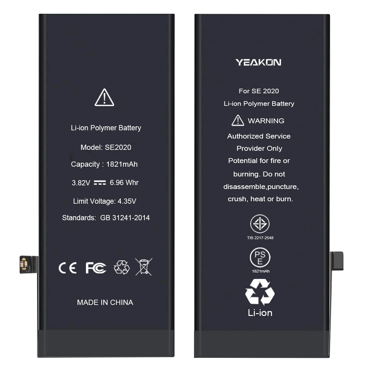 

YEAKON SE SE2 Battery Replacement For iPhone 5 5S 5C SE 6 6S 6P 6SP 7 7G 7P 8 8G 8P Plus X XS MAX XR 11 12 13 Pro MAX Batteries