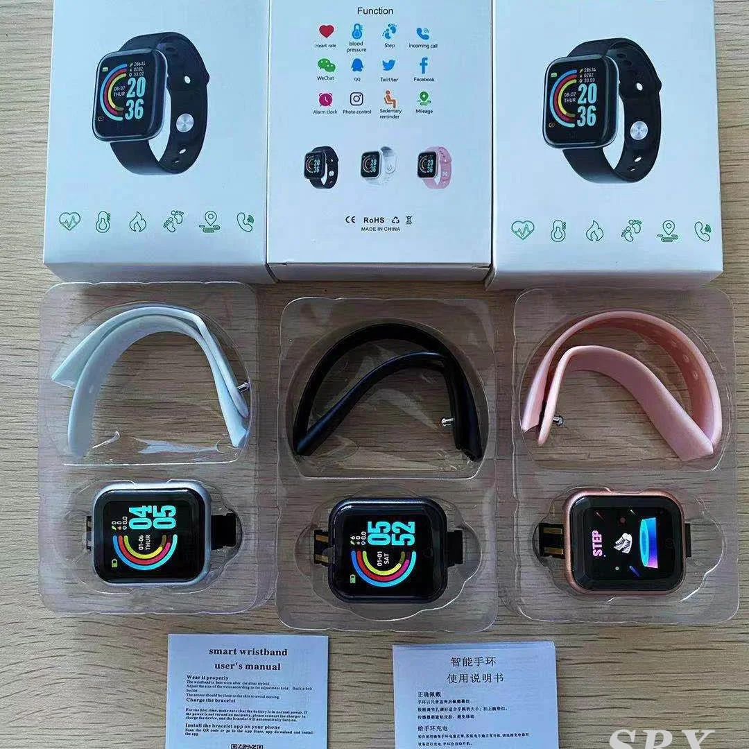 

Hot D20 Y68 Smart Watch 2021 Heart Rate Blood Pressure Sleep Monitor Macaron Smartwatch D20 D20S Y68S Plus
