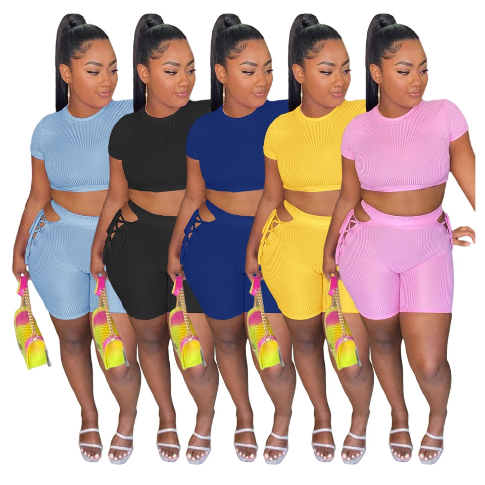 

Custom Logo Sexy 2 Piece Set Women Crop with Hollow Out Yoga Two Pieces Sets Womens Jogging Fitness Set
