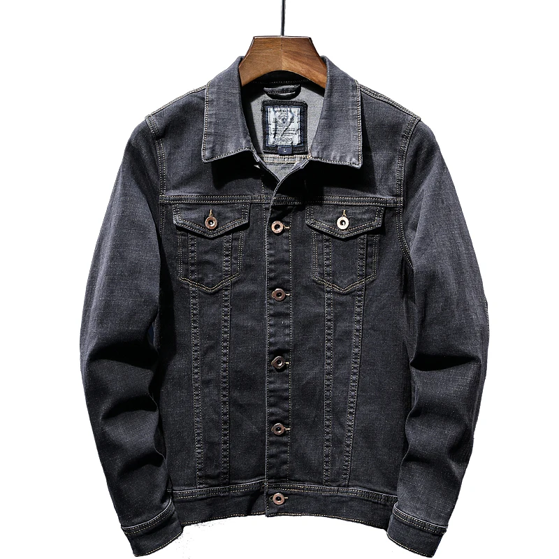 

wholesale plus size mens black men's jackets jeans customs cotton button boys denim jackets jeans jackets men, Customised