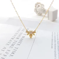 

Delicate Gold Animal Pendant Necklace Sterling Silver 925 Bumble Bee Jewellery Honeybee Necklaces For Her
