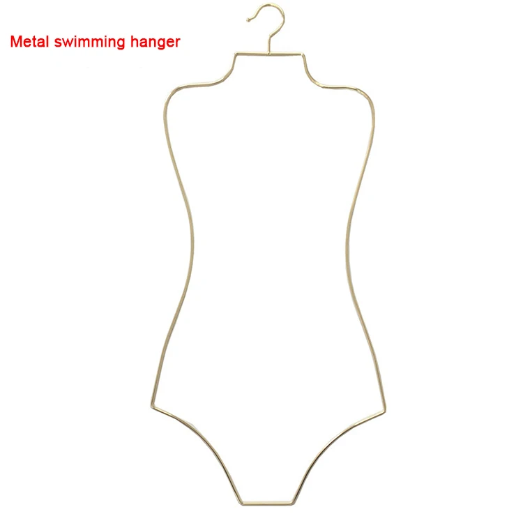 

Hot sale gold space saving bikini swimsuit body shape metal hanger, Gold, silver, black