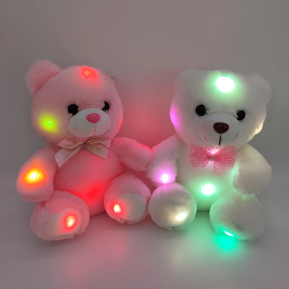 

Wholesale Valentine's Day Gift 22cm LED Light Up Teddy Bear Plush Stuffed Toy Glowing Plush Teddy Bear