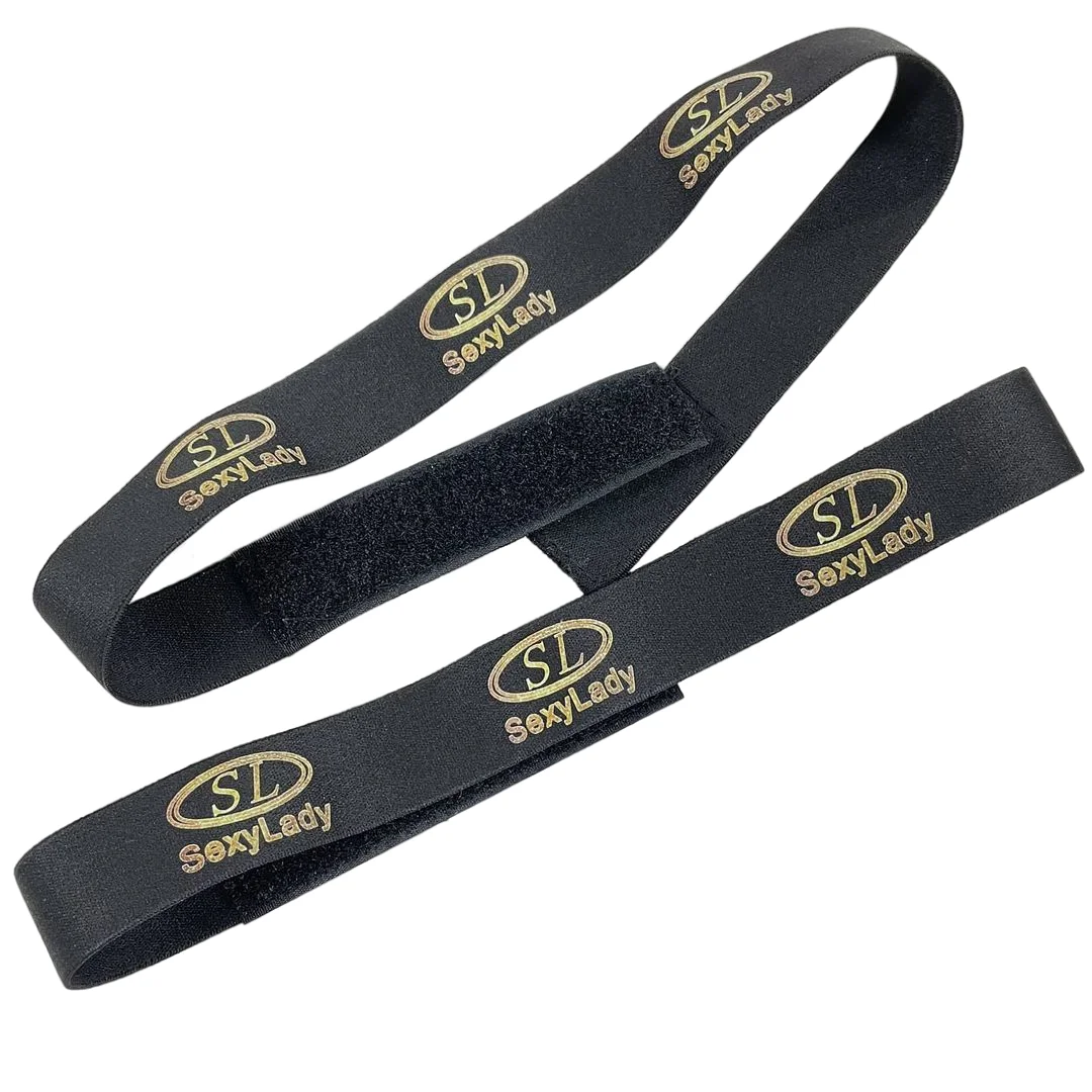 

Free Shipping Free Logo Printed Black Adjustable Wide Lace Wigs Elastic Bands
