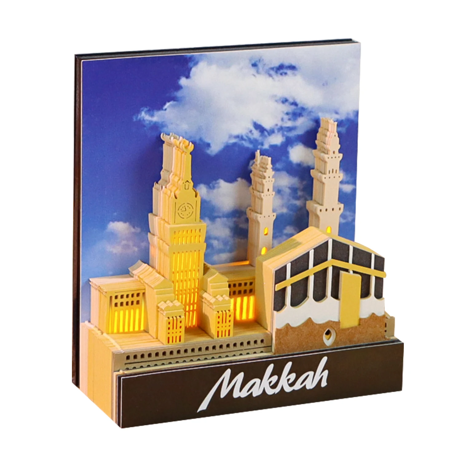 Eid Gift Makkah Islam Masjid Mosque Mecca Kaaba 3D Memo Pad Custom Sticky Note Notepad Kawaii Stationery Novelty Gift Souvenirs