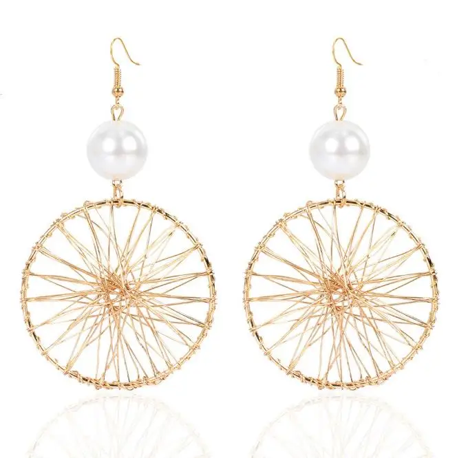 

2021 Gold Bohemian Creative Alloy Hoop heart Earrings Women