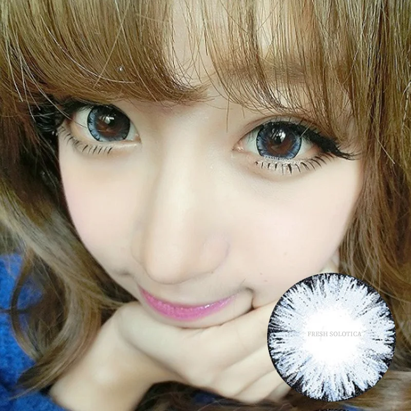 

14.5mm Big Eye Girl Black Chocolate Color Cheap 1 Year Contact Lenses Circle Lenses Wholesale From China, Black,brown,blue,gray,green,yellow