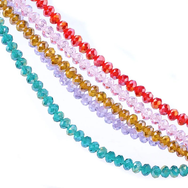 

Free sample Multiple AB Colors 4mm , 6mm , 8mm Crystal Glass Beads Loose Spacer Round Bead For Jewelry Making Necklace Bracelet