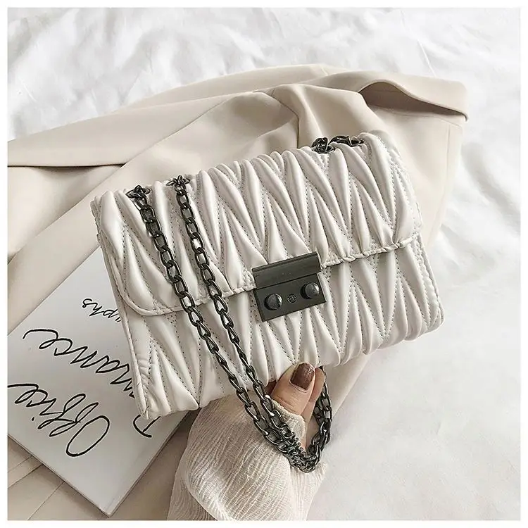 

2021 girls tote new fashion stylish ladies hand bags women's white wallet soft PU lady bags ins purses woman chain crossbody, Picture