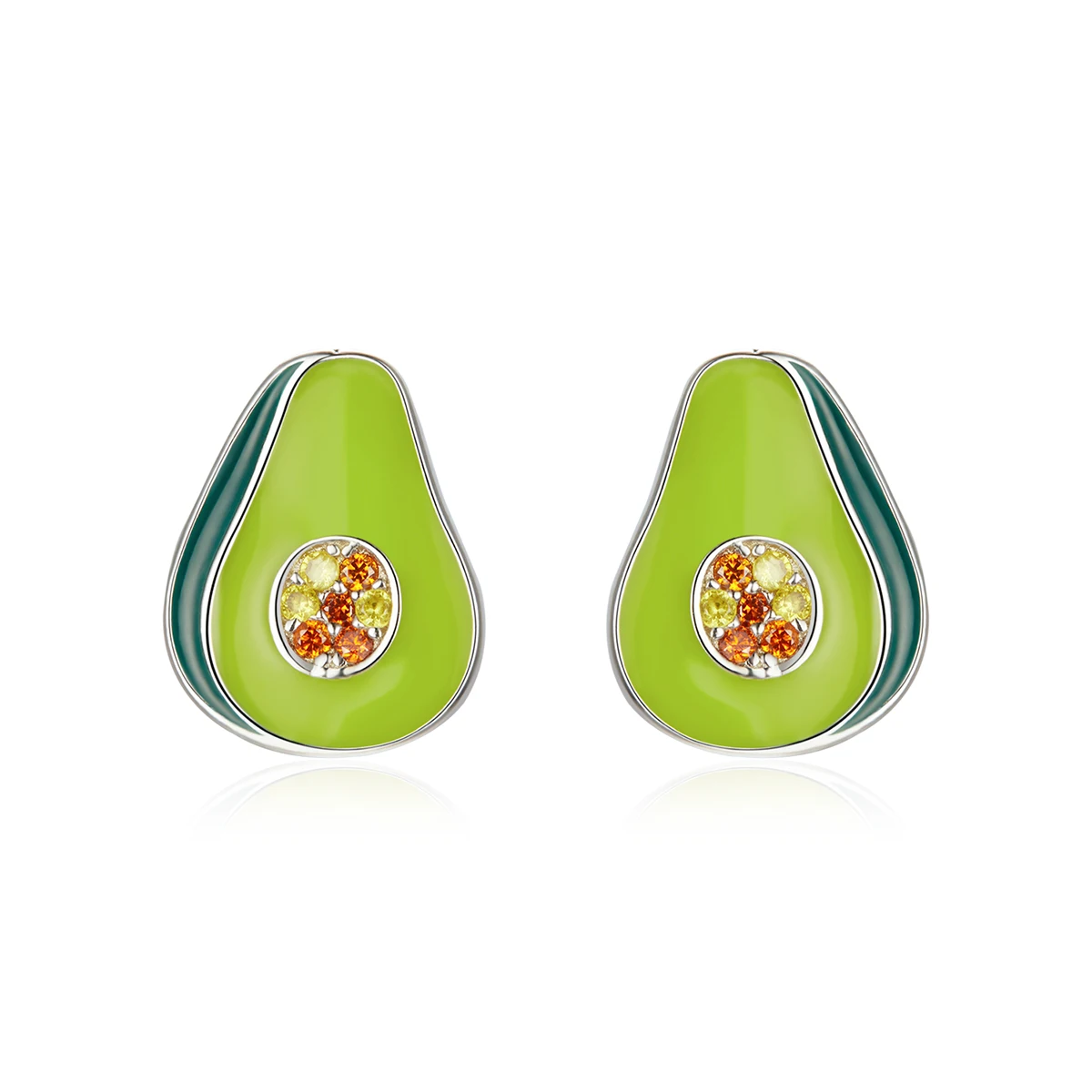 

SCE1015 2021 new design avocado 925 sterling silver stud earrings