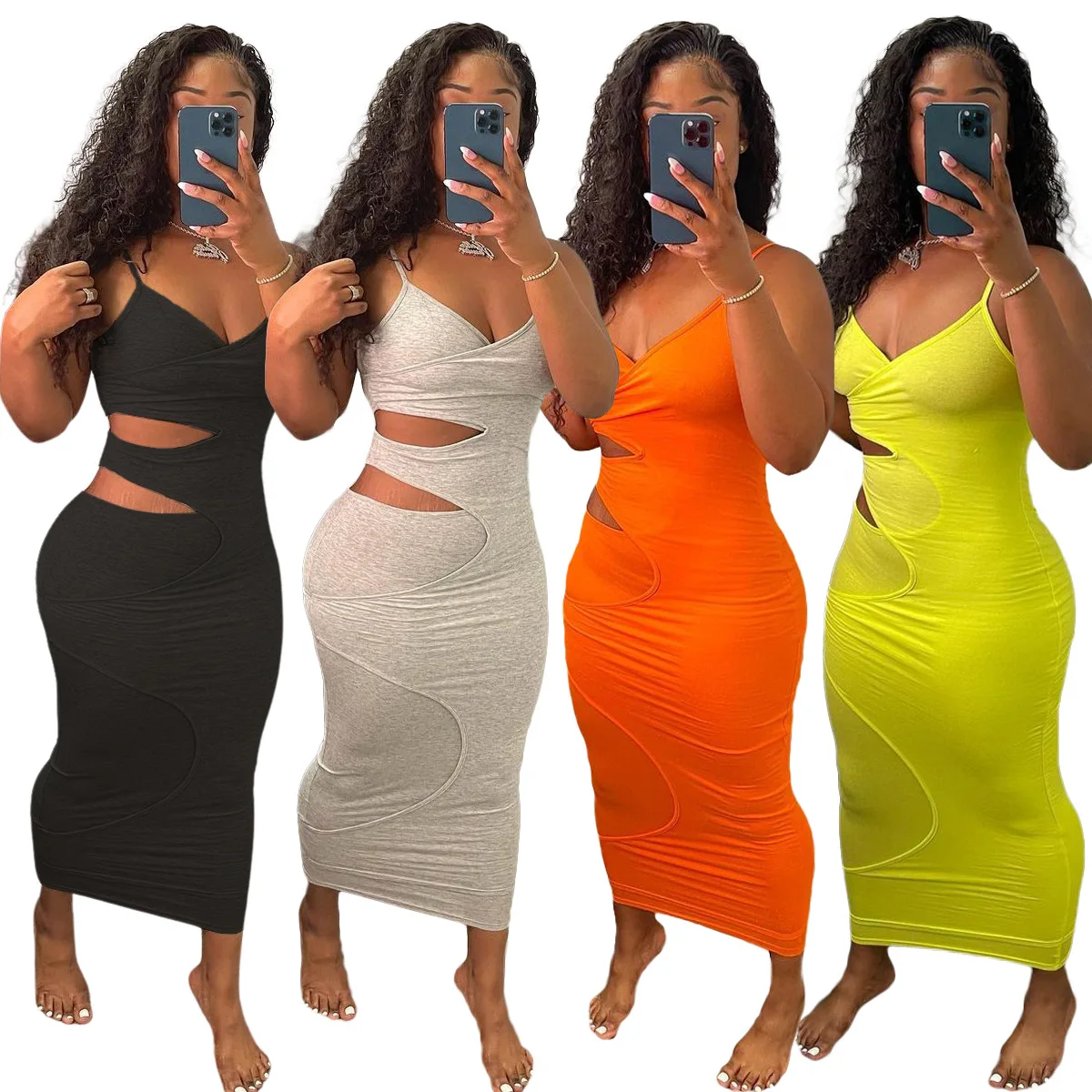 

Summer V-neck Backless Ladies Dress Girls' Dresses Casual Dresses