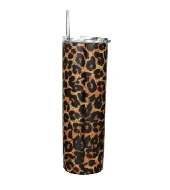 

Stylish Cute Travel Car Lid Straw Monogrammed Insulated Stainless  Leopard Cup