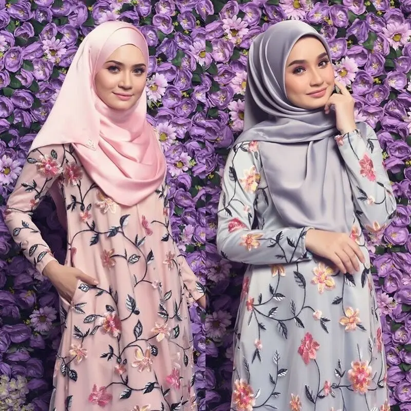 

Muslim Women Abaya Islamic Clothing Muslim Style Fashion Flower long skirt new hedging slim dress base multi-color skirt