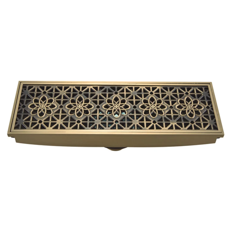 
2020 new long floor drain brass drainer linear shower floor drain 