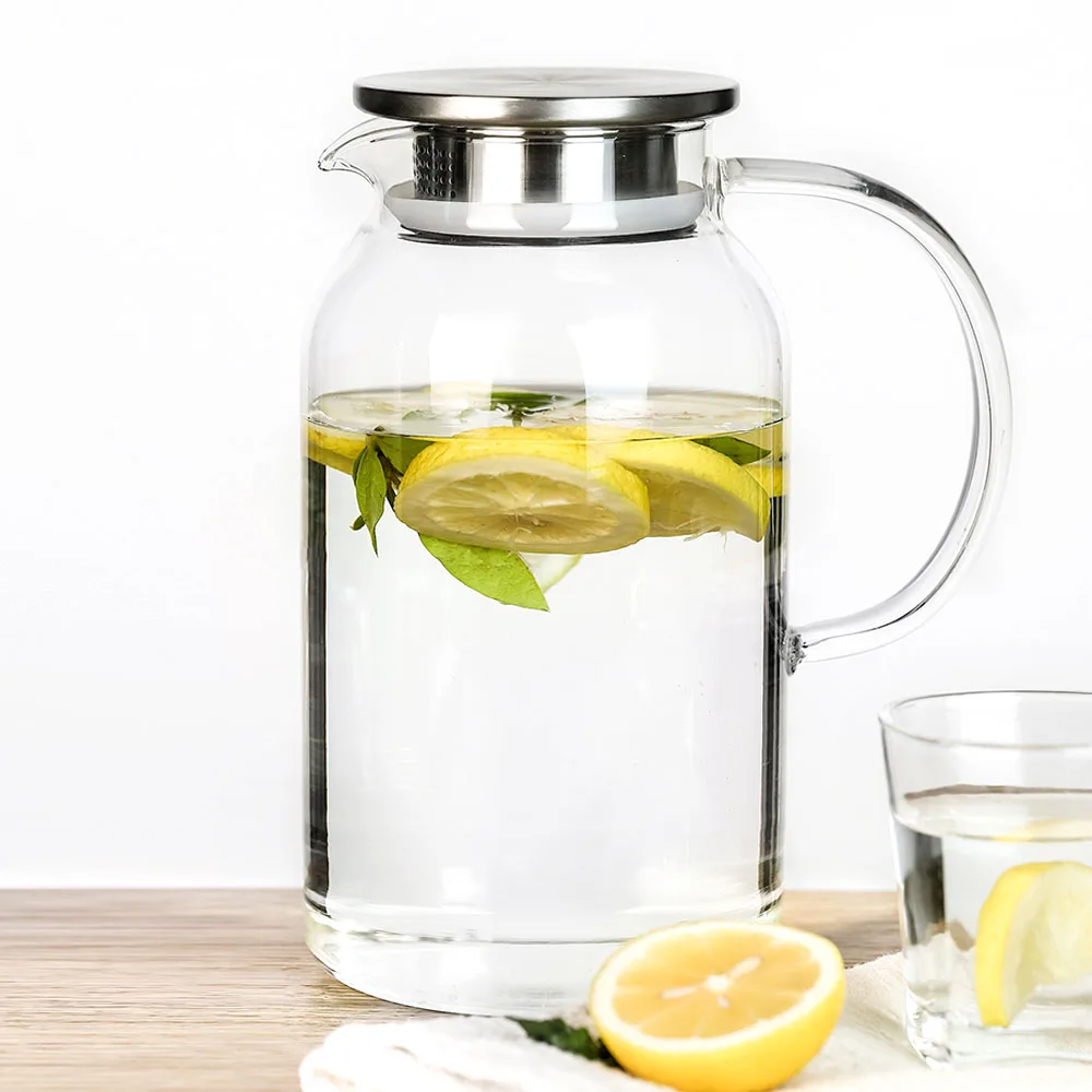 

High borosilicate glass water jug milk pitcher with filtering function