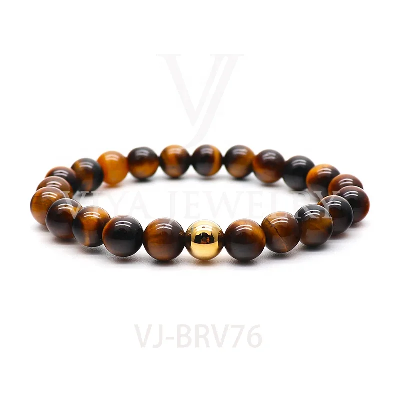 

Fast Shipping Viya Jewelry Wholesale Handmade Top Selling Yellow Tiger Eye Stone Beads Bracelet, Picture shows