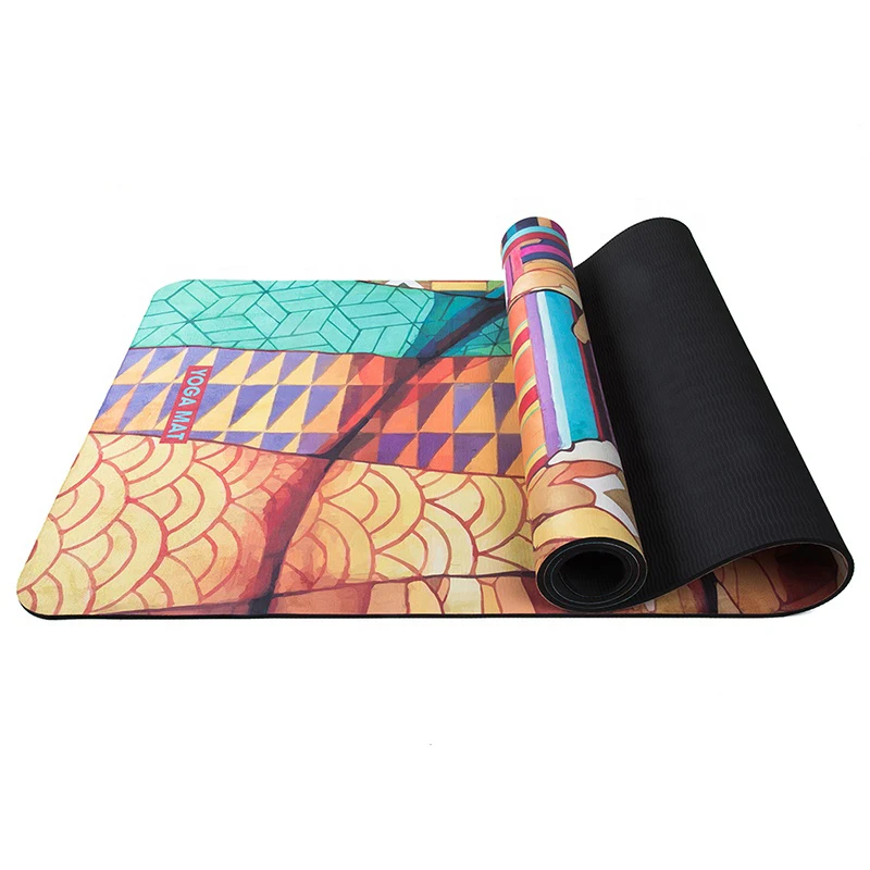

5mm TPE fitness exercise yoga mat, suede reversible yoga mat
