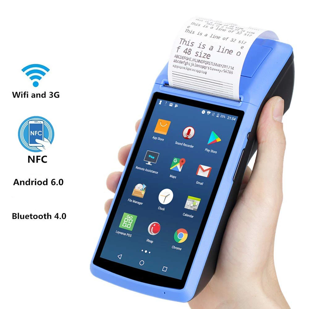 

High version 3G Android Handheld POS Terminal With Printer WIfi NFC Mobile POS Devices with Barcode Scanner