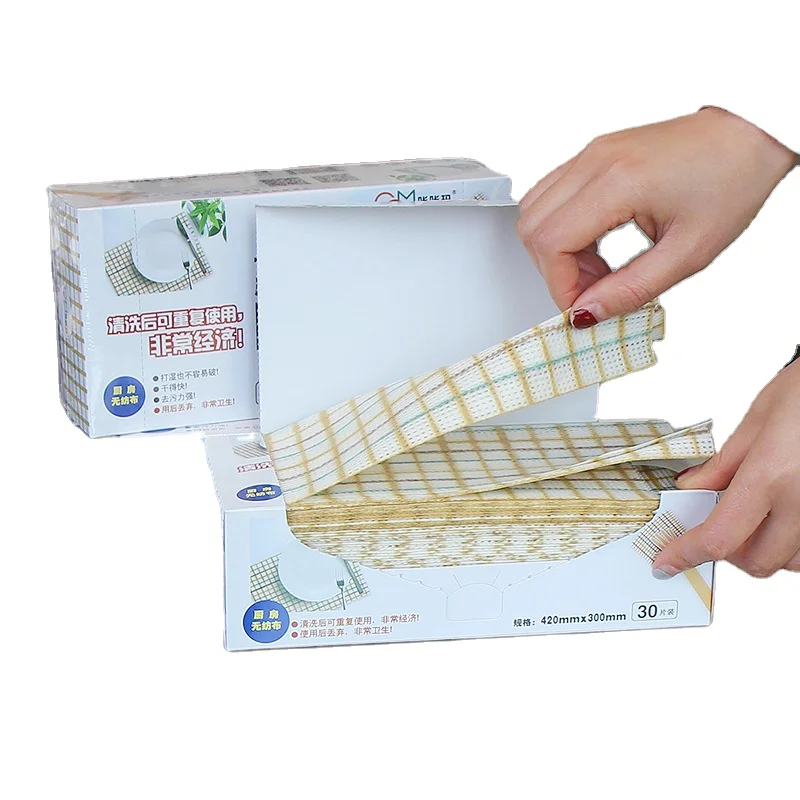 Disposable dishcloth absorbs water wets and dries thickens dish towels non-woven placemats scouring cloths