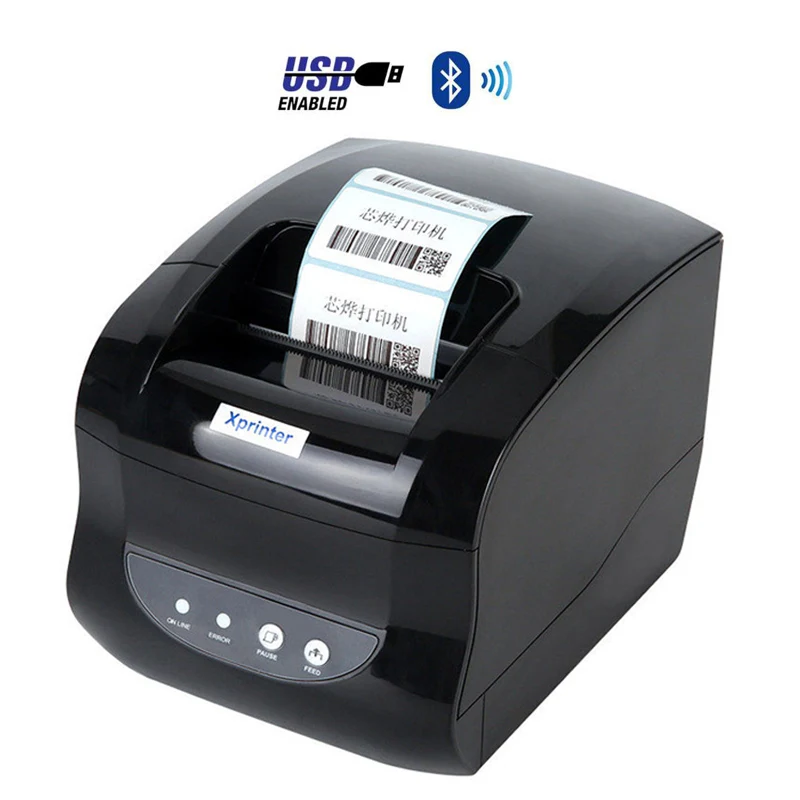 

XPrinter 365B Supply Thermal Barcode Label Printer Sticker Printer