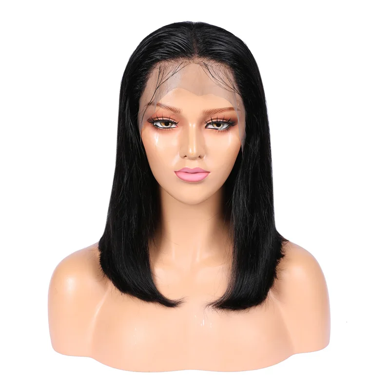 

Hot Selling Pre-Plucked Virgin Peruvian Human Hair Wigs Bobo Lace Front Natural Wigs For Black Women Free Part